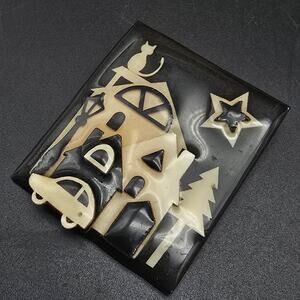 House Pin By Lucinda Black Cream Haunted House Night Scene Vintage Jewelry